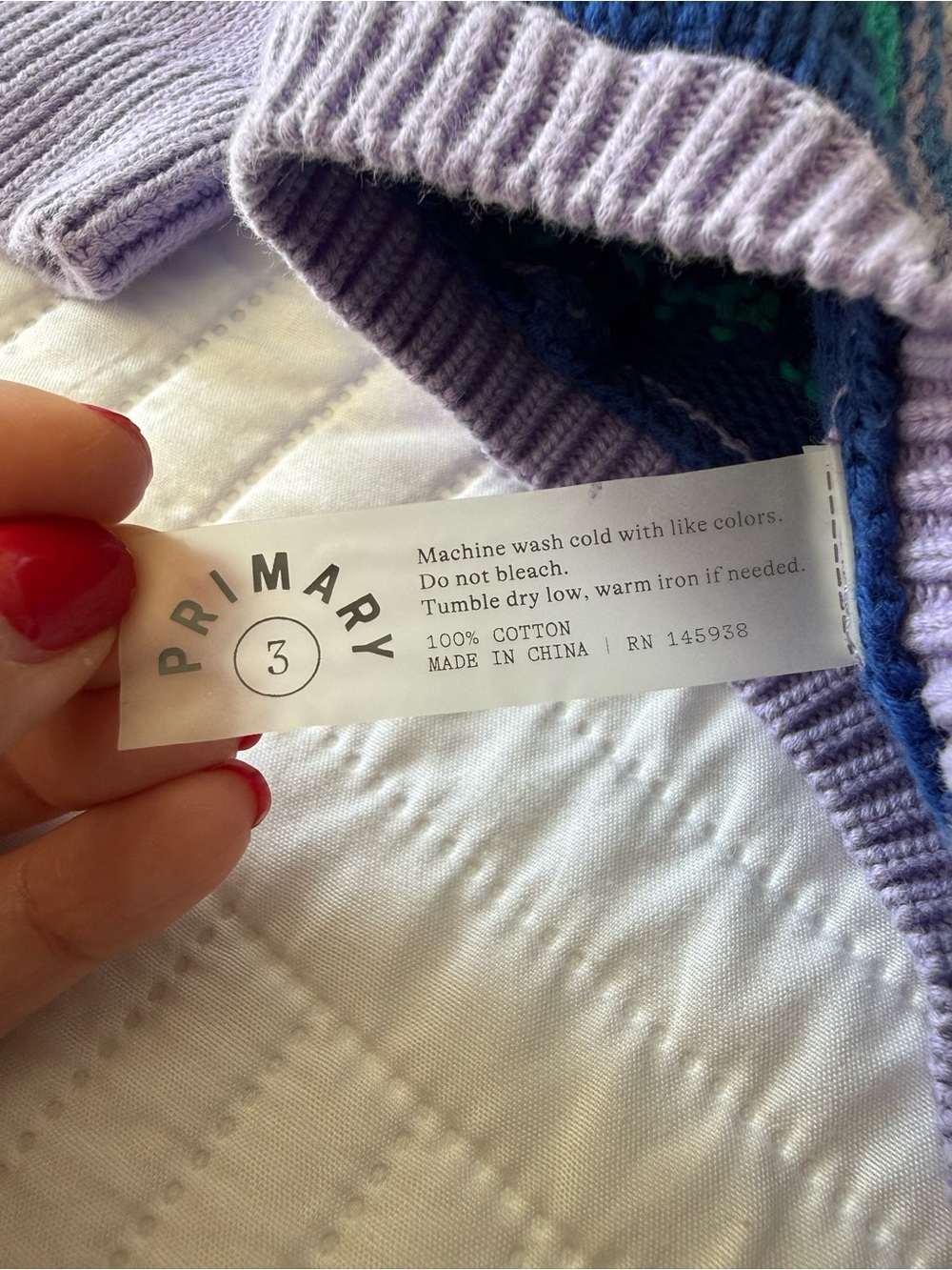 Primary Lavender Fair Isle Knit Sweater | Oshkosh Wide Leg Cuff Jeans đź’ś - Picture 3 of 13